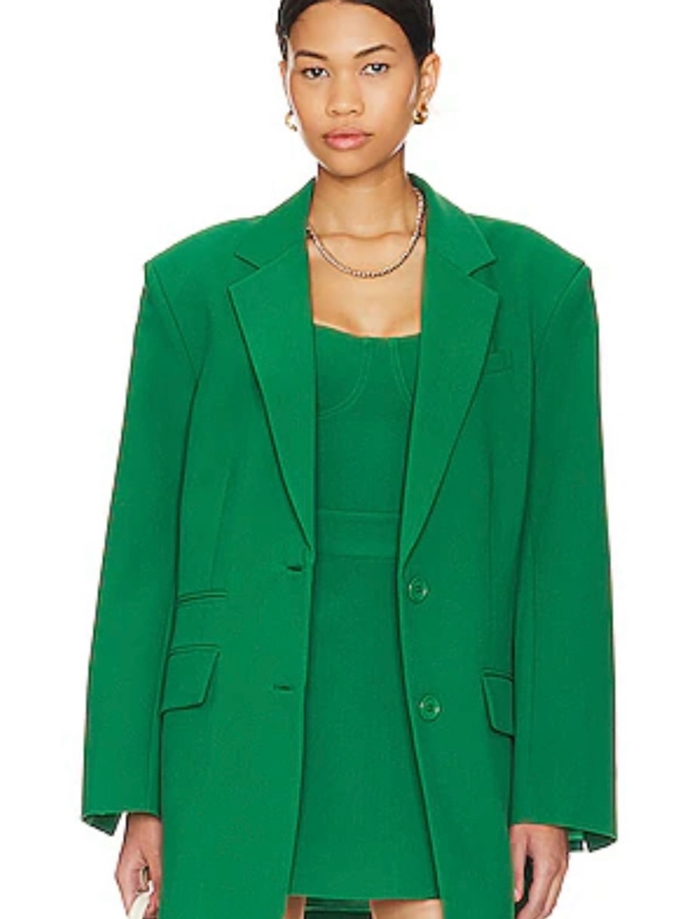 Shona Joy Irena Oversized Blazer in Tree Green